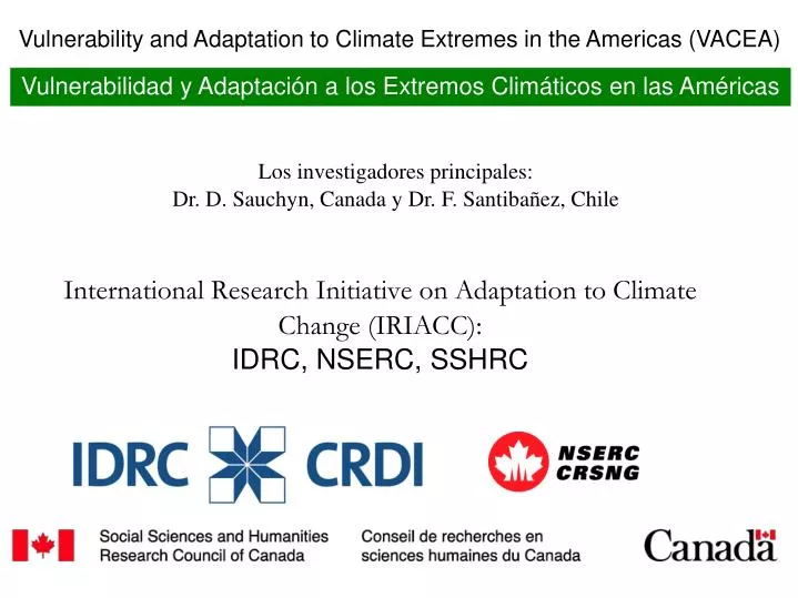 international research initiative on adaptation to climate change iriacc idrc nserc sshrc