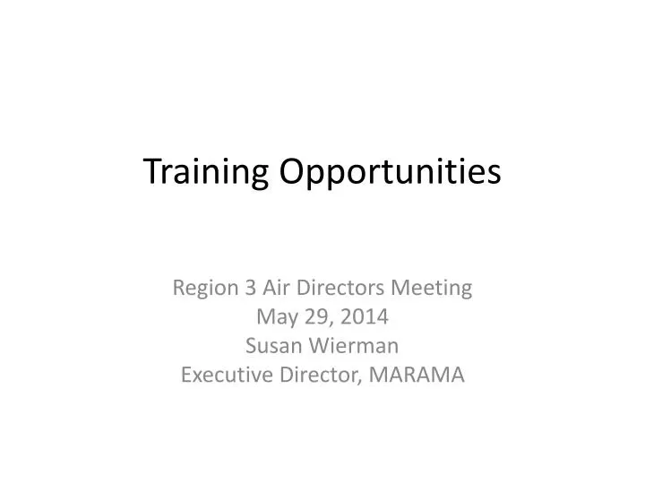 training opportunities