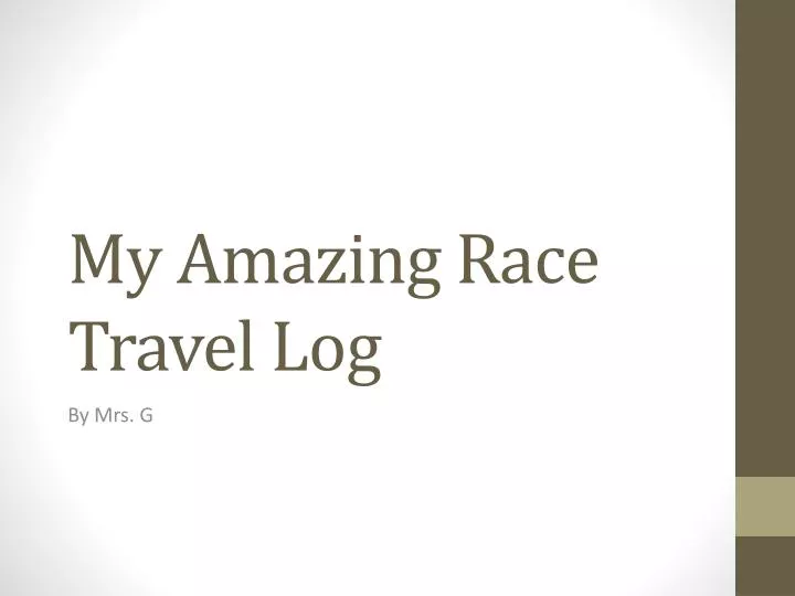 my amazing race travel log