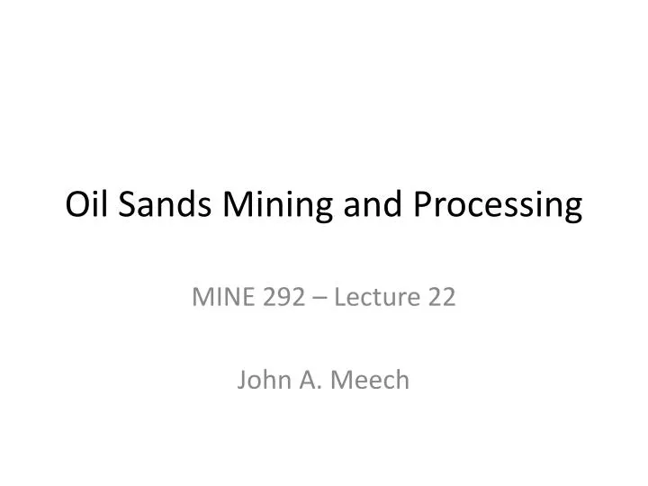 oil sands mining and processing