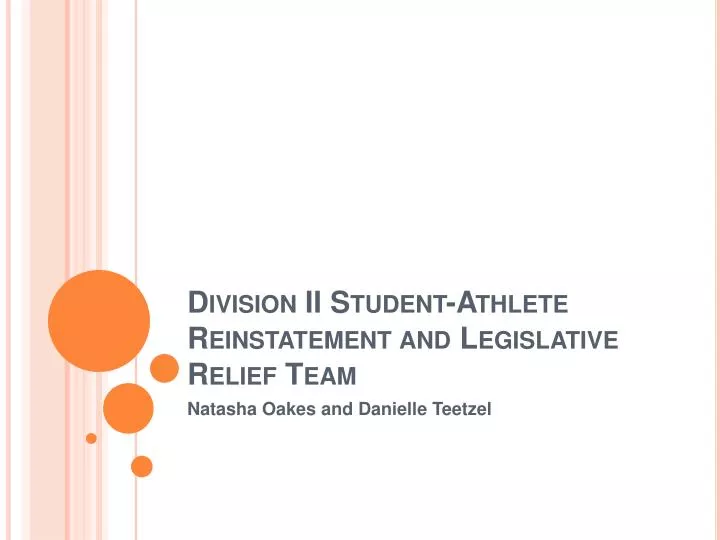 division ii student athlete reinstatement and legislative relief team