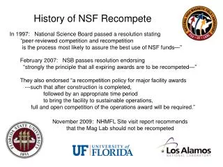 History of NSF Recompete