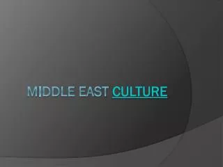M i ddle East Culture