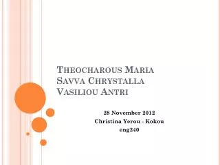 Theocharous Maria Savva Chrystalla Vasiliou Antri