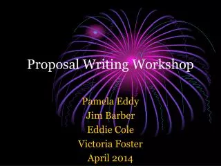 Proposal Writing Workshop