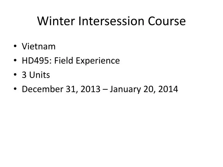 winter intersession course