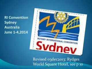 RI Convention Sydney Australia June 1-4,2014