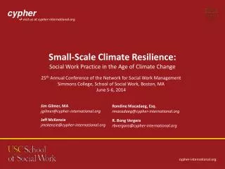 Small-Scale Climate Resilience: Social Work Practice in the Age of Climate Change