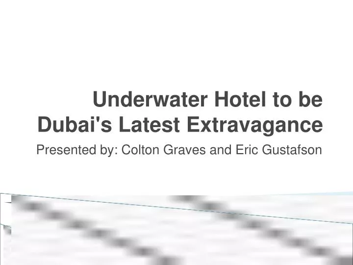 underwater hotel to be dubai s latest extravagance