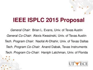IEEE ISPLC 2015 Proposal