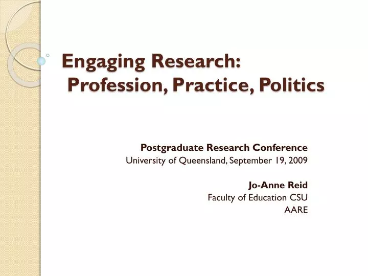 engaging research profession practice politics