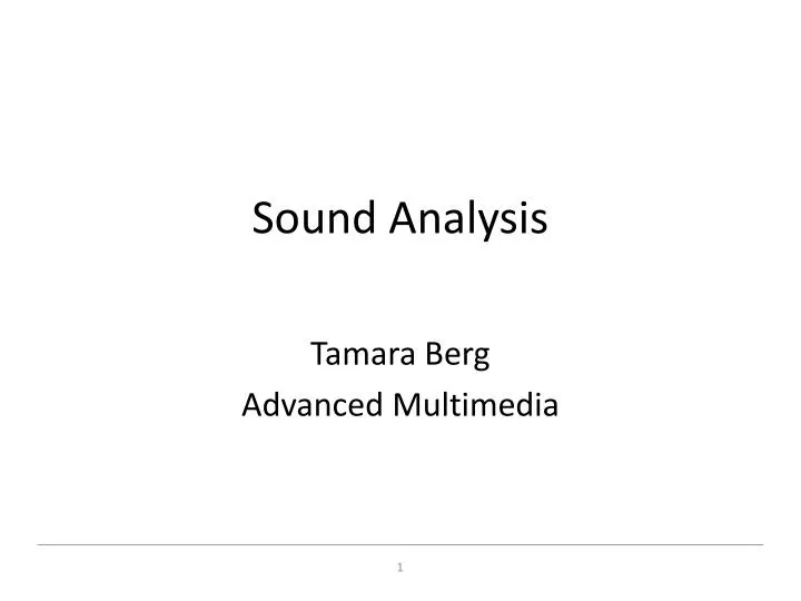 sound analysis