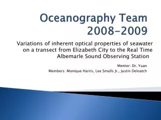 Oceanography Team 2008-2009