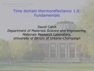 Time domain thermoreflectance 1.0: Fundamentals