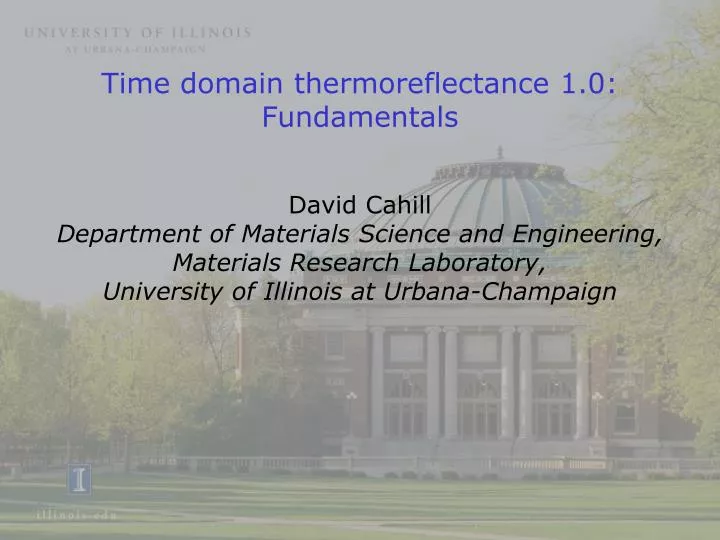 time domain thermoreflectance 1 0 fundamentals
