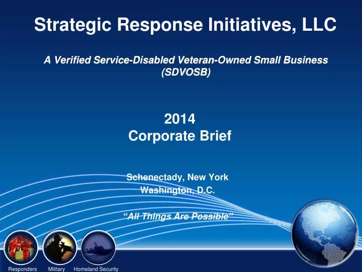 strategic response initiatives llc a verified service disabled veteran owned small business sdvosb