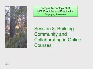 Session 3: Building Community and Collaborating in Online Courses