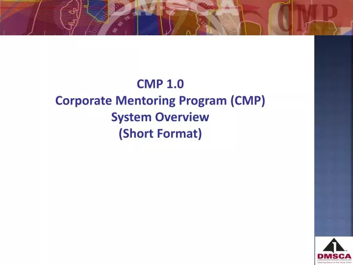 cmp 1 0 corporate mentoring program cmp system overview short format