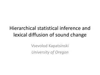 Hierarchical statistical inference and lexical diffusion of sound change