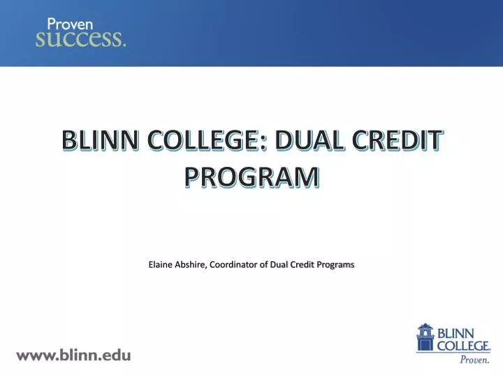 blinn college dual credit program