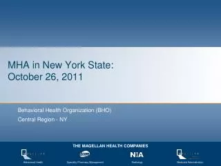 MHA in New York State: October 26, 2011