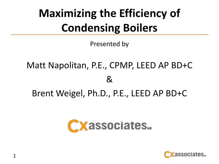 maximizing the efficiency of condensing boilers