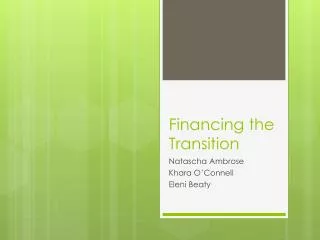 Financing the Transition