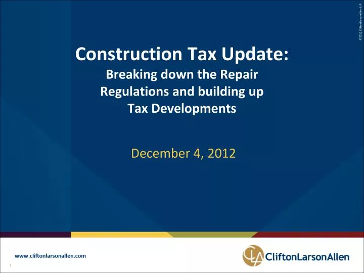 construction tax update breaking down the repair regulations and building up tax developments
