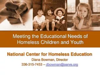 Meeting the Educational Needs of Homeless Children and Youth