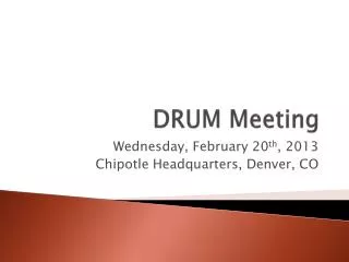 DRUM Meeting