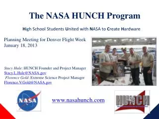 The NASA HUNCH Program