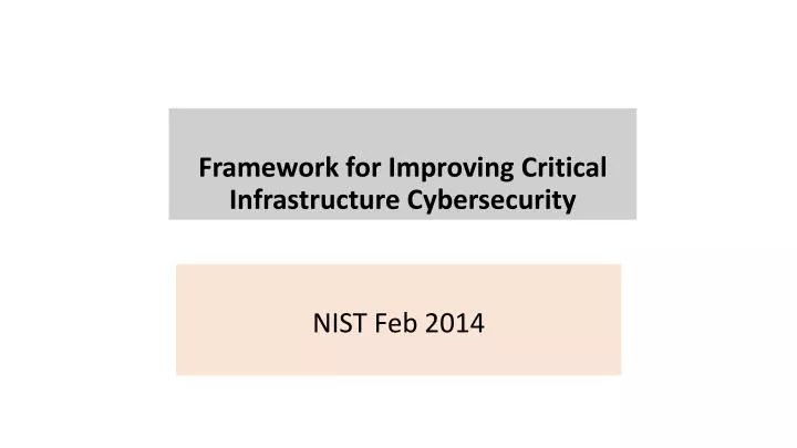 framework for improving critical infrastructure cybersecurity