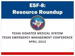 ESF-8: Resource Roundup