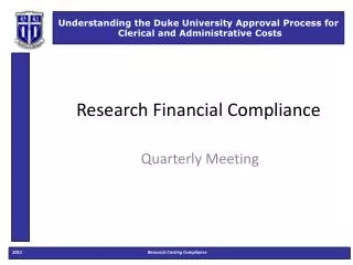 Research Financial Compliance