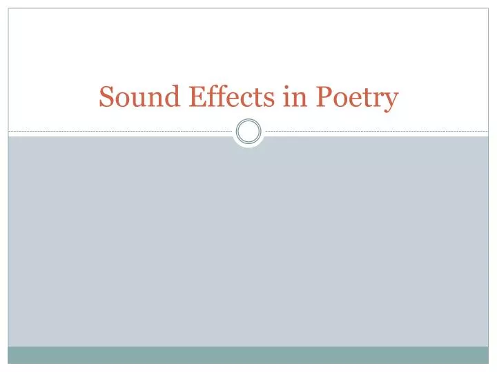 sound effects in poetry