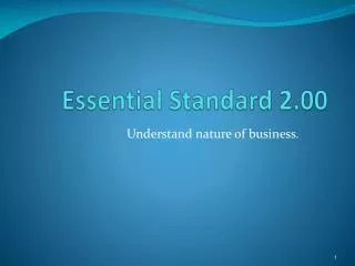Essential Standard 2.00