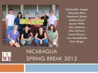 Nicaragua spring break 2012