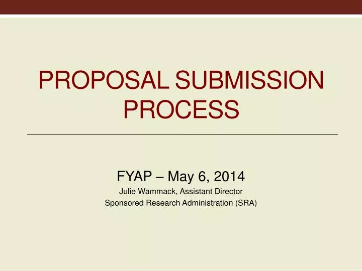 proposal submission proposal submission process