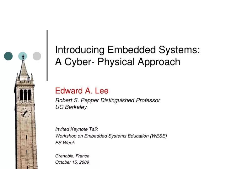 introducing embedded systems a cyber physical approach