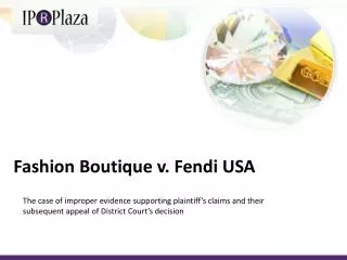 Fashion Boutique v. Fendi USA
