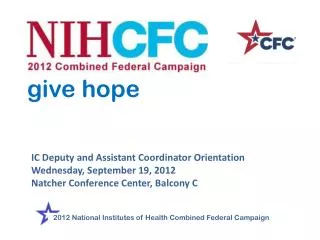 2012 National Institutes of Health Combined Federal Campaign
