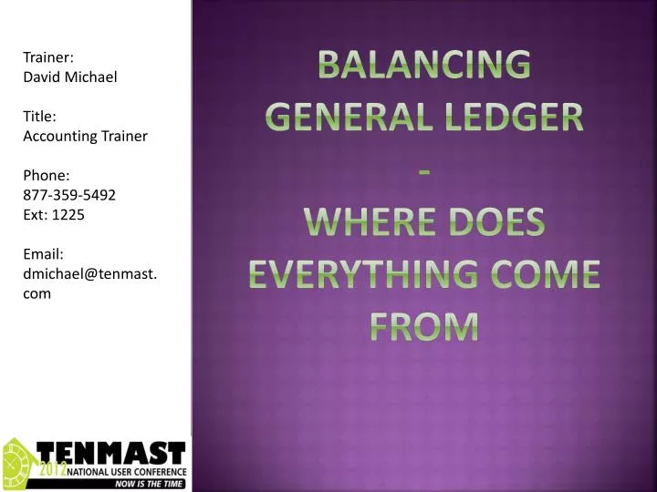 balancing general ledger where does everything come from