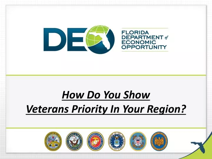 how do you show veterans priority in your region