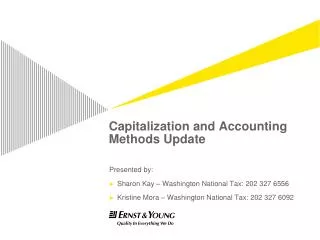 Capitalization and Accounting Methods Update
