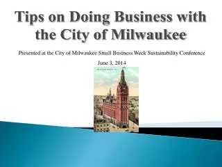 Tips on Doing Business with the City of Milwaukee
