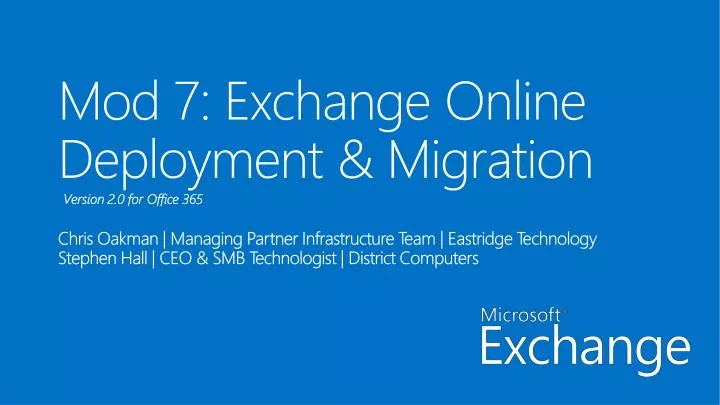 mod 7 exchange online deployment migration