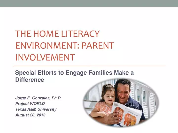 the home literacy environment parent involvement