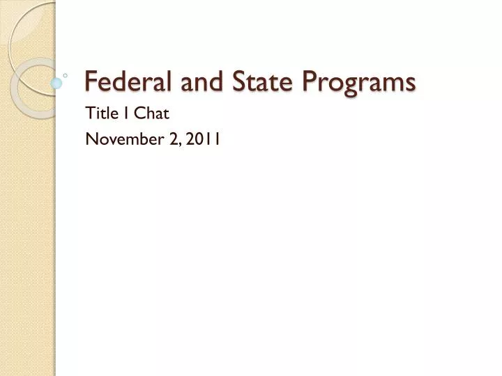 federal and state programs
