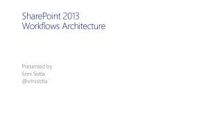 SharePoint 2013 Workflows Architecture