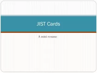JIST Cards